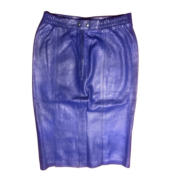 Vintage Italian Leather midi skirt - Picture 3 of 5